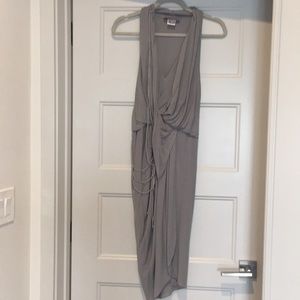 DooRi Grey gathered cocktail dress